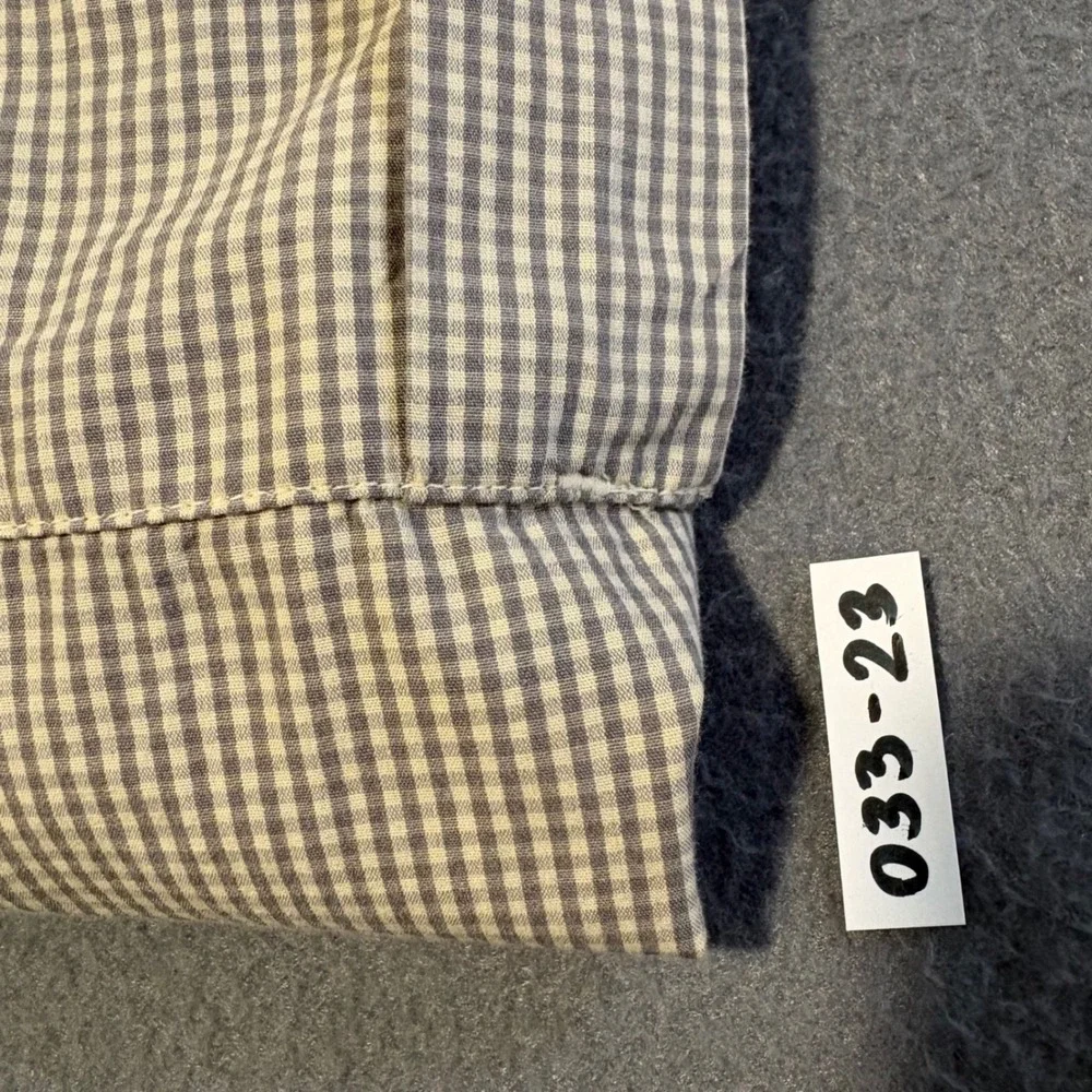 Vintage Orvis Fishing‎ Shirt Mens M Tan Gingham Cotton Utility Made in Hong Kong